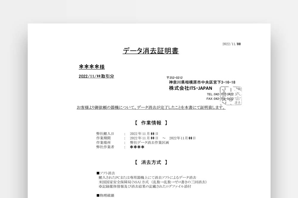 各種証明書発行